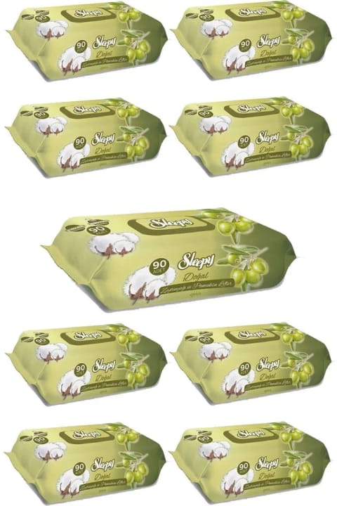 Sleepy دستمال مرطوب با روغن زیتون طبیعی و الیاف پنبهای ۹×۹۰ عددی