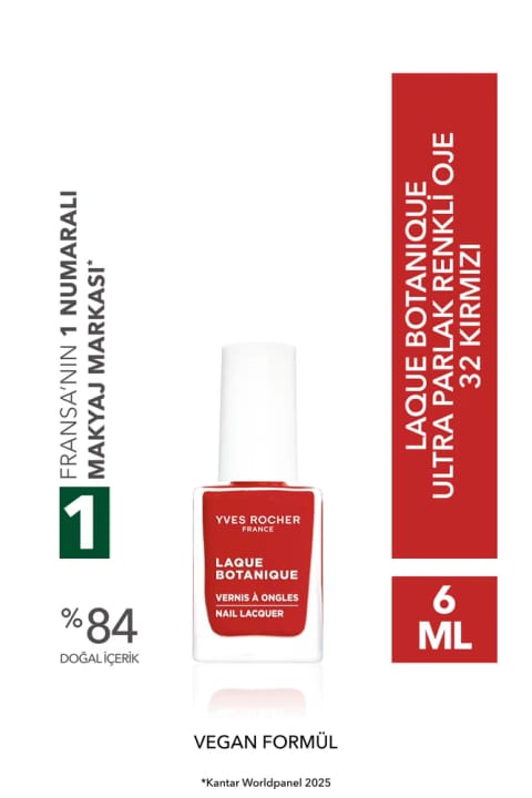 Yves Rocher لاک گیاهی اولترا براق وگان - شماره 32 قرمز