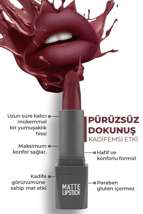 Alix Avien رژ لب مات مخملی بلندمدت با رنگ دهی غلیظ و مرطوبکننده — 418 Dark Berry