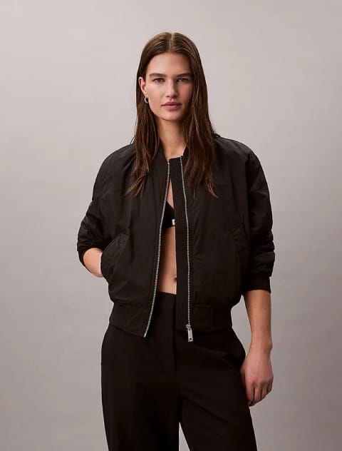 Kadın Essential Naylon Bomber Ceket
