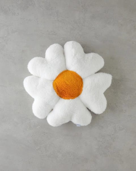 کوسن تزئینی مخملی Daisy Bebe ۴۰ سانتی‌متری سفید