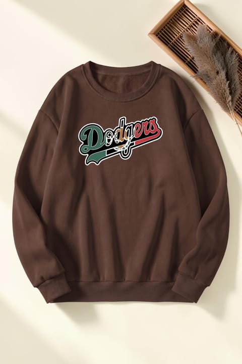 سویشرت یقه گرد چاپ Dodgers یونیسکس uyguntarz