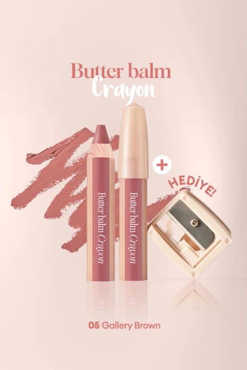 کلیو بالم لب رنگی و مدادی کرمی با تراش CLIO Butter Balm — 005 Gallery Brown