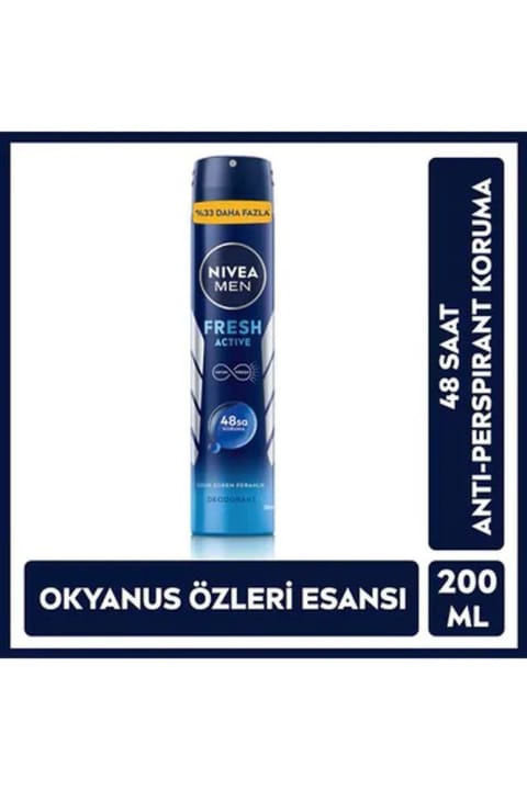 NIVEA دئودورانت اسپری تازه مردانه ۲۰۰ میلی‌لیتر