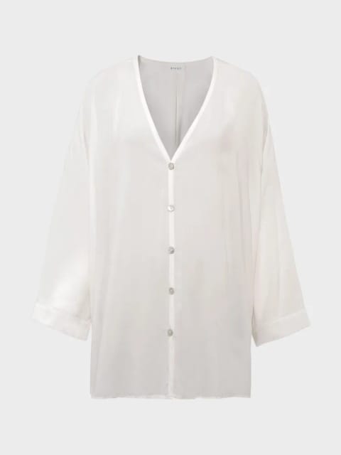 پیراهن Oversize یقه V - Ekru