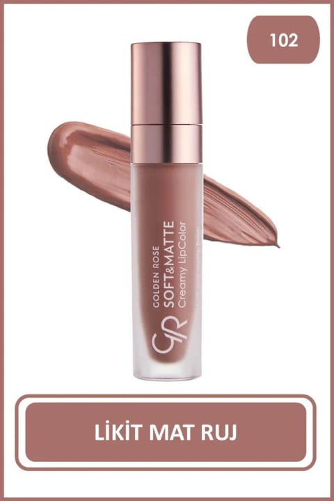 Golden Rose Soft&Matte Creamy Lipcolor - 102 - رژ لب مایع نرم و مات
