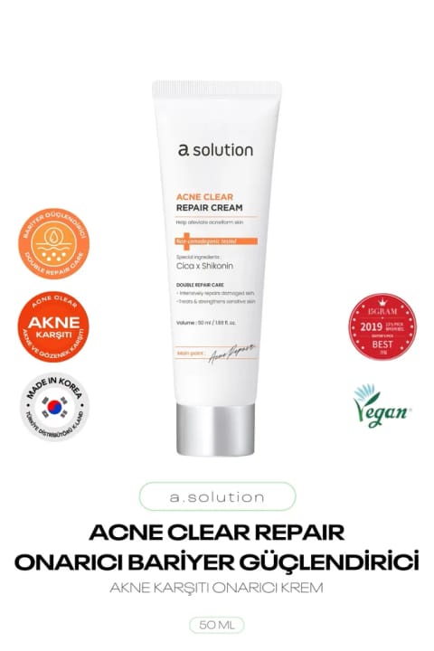 a solution کرم ترمیمکننده و تقویتکننده سد پوستی مناسب پوستهای مستعد آکنه Ac...