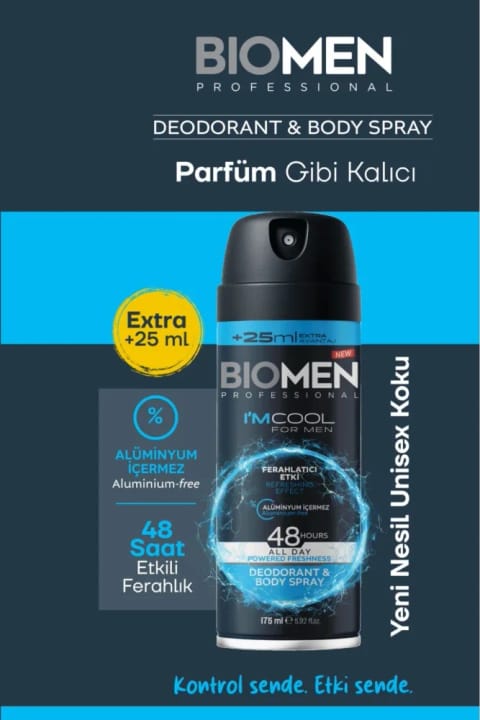 اسپری دئودورانت و بدن Biomen مردانه خنککننده I'm Cool 175 ml