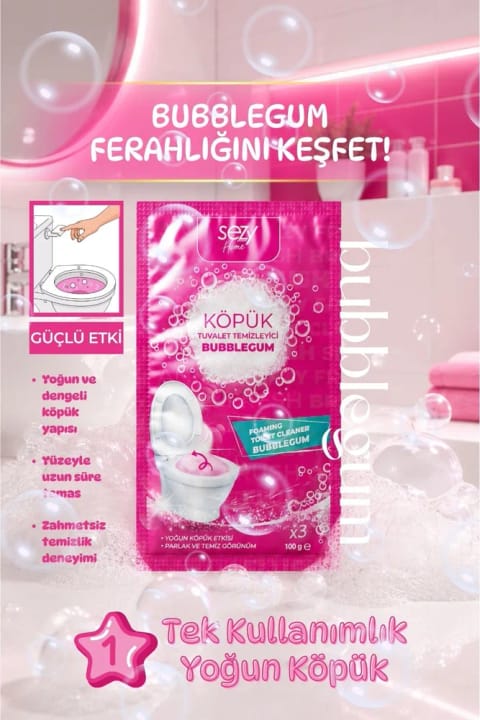 SEZY HOME فوم تمیزکننده توالت با عطر آدامس - یکبار مصرف غلیظ K...