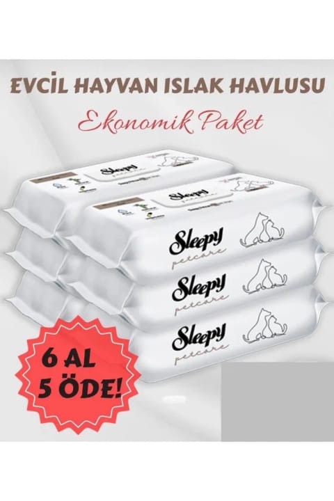 Sleepy 6+1 هدیه حوله مرطوب حیوانات خانگی