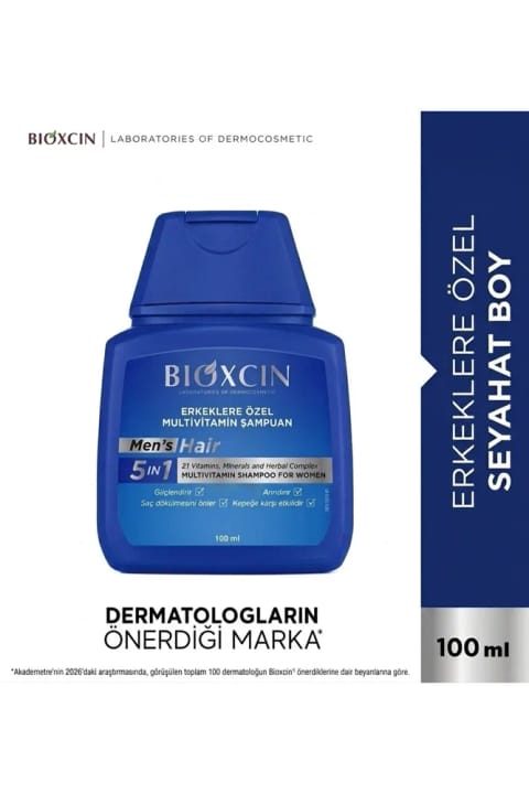 شامپو مولتی‌ویتامین موی مردانه Bioxcin 100 میلی‌لیتر سایز مسافرتی
