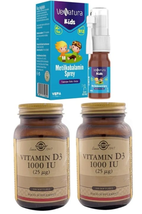 وناتورا کیدز B12 متیل کوبالامین اسپری + D3 1000 IU کودکان 4-10 سال — ۲ بسته