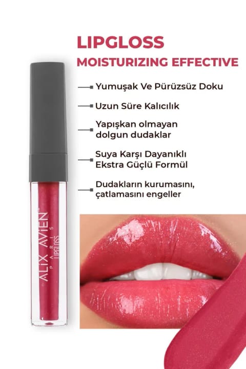 Alix Avien براق کننده لب مرطوب کننده ماندگار و بدون حس چسبندگی — 12 Juicy Strawberry