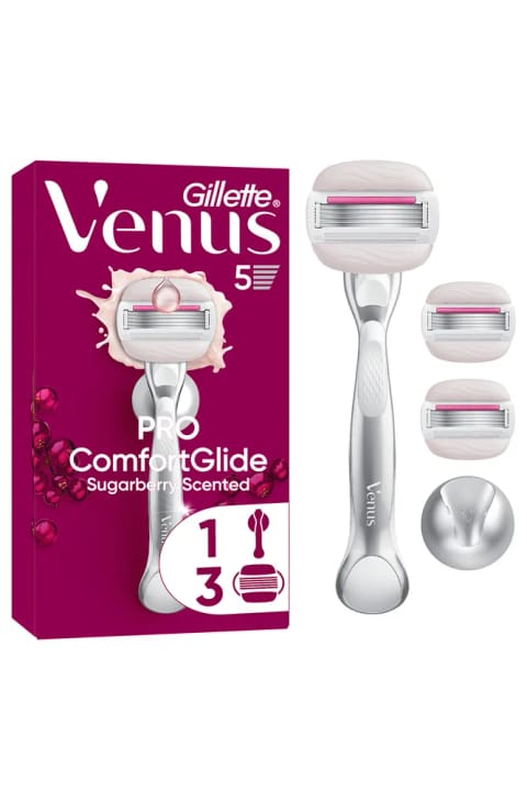 Gillette Venus Pro ComfortGlide Sugarberry ماشین اصلاح زنانه با رایحه توتشکر، Olay ...