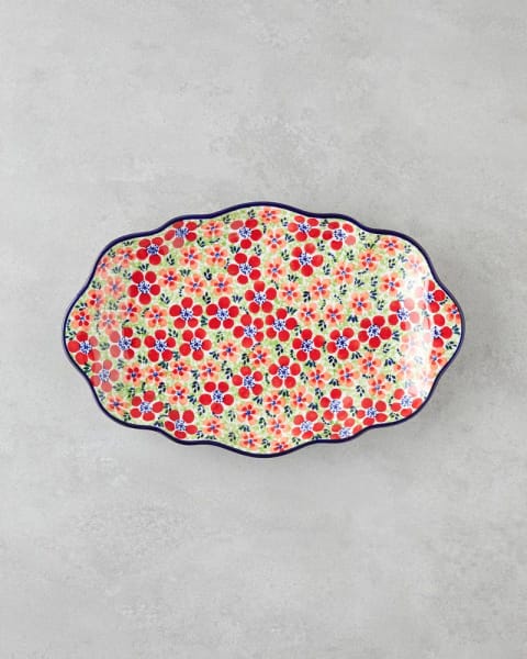 بشقاب بیضی Botanic Stoneware ۳۵ سانتی‌رنگی