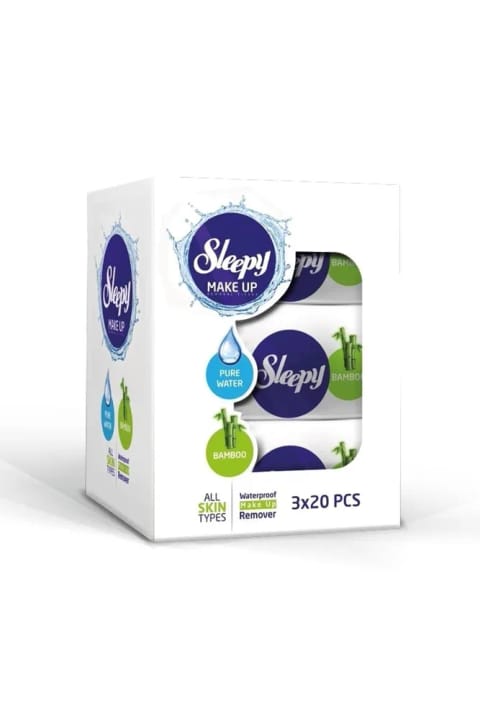 دستمال پاک‌کننده صورت Sleepy بامبو ۱۲۰ برگ (۶×۲۰)
