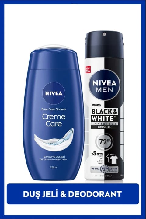 NIVEA MEN اسپری بدن بلک اند وایت اینویزیبل اورجینال و کرم کر