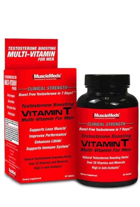 مولتی‌ویتامین MuscleMeds Vitamin T مخصوص آقایان با Tribulus و Long Jack، ۹۰ قرص