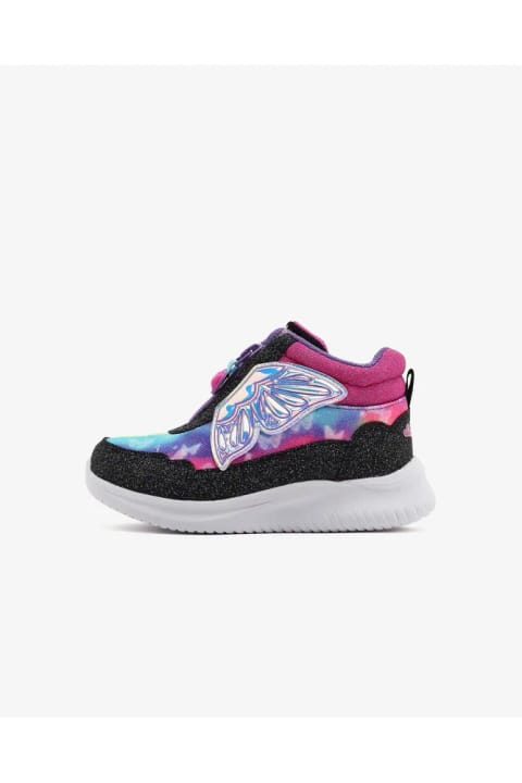 SKECHERS JUMPSTERS بوت چراغ‌دار مشکی دختر بچه کوچک 303469N BKHP
