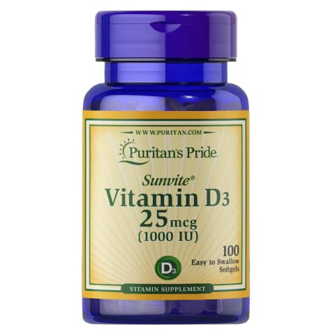 Puritan's Pride Vitamin D3 1000 IU 100 یوموشاک کپسول