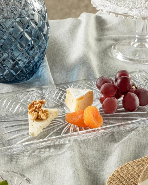 ظرف بیضی شیشه‌ای Zena ۳۰ سانتی‌متر شفاف