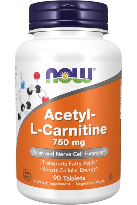 Now Foods Acetyl L Carnitine 750 mg 90 Tablets DaphneLabs