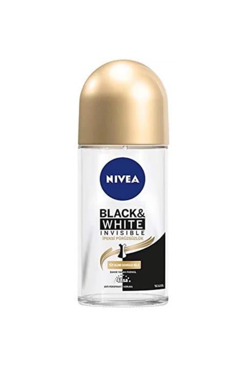 NIVEA Black & White Invisible - رول آن دئودورانت ابریشمی ۵۰ میلیلیتر
