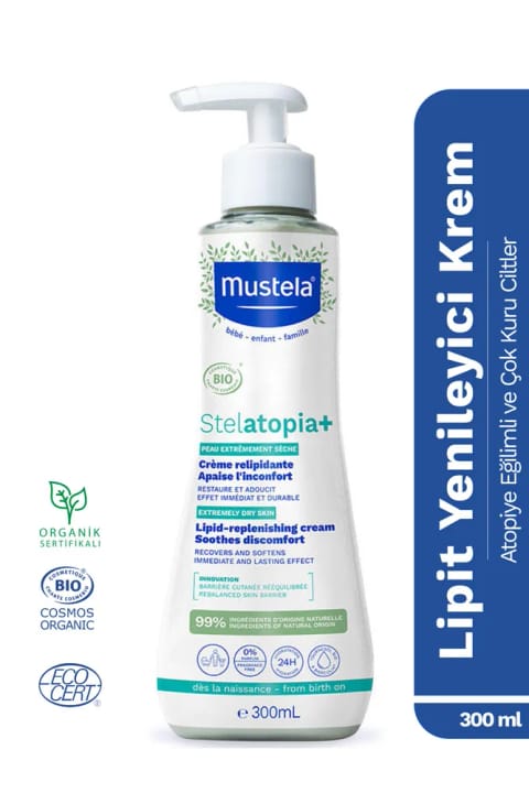 Mustela Organic Certified Stelatopia+ کرم پوست خشک آتوپیک نوزاد و کودک