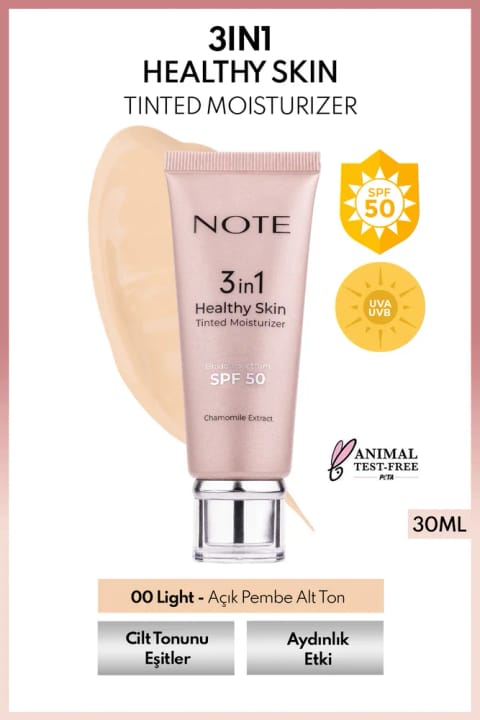کرم مرطوبکننده رنگی Note 3in1 Healthy Skin SPF 50