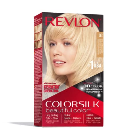 رنگ موی دائمی Revlon ColorSilk Beautiful Color شماره 03 بلوند خیلی روشن آفتابی