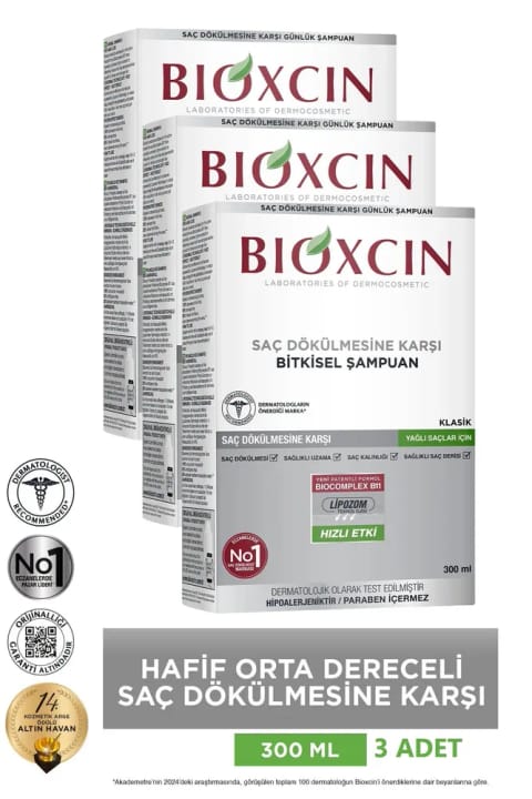 Bioxcin Genesis شامپو مخصوص موهای چرب کلاسیک ۳×۳۰۰ میلی‌لیتر