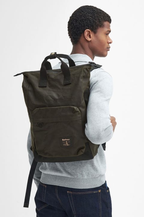 کوله‌پشتی Barbour Field Yağlı Ol71 زیتونی-مشکی