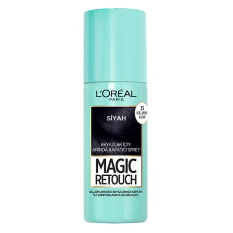 اسپری پوشاننده دائمی مو لورآل پاریس مدل Magic Retouch مخصوص موهای سفید، مشکی ۷۵ میلیلیتری