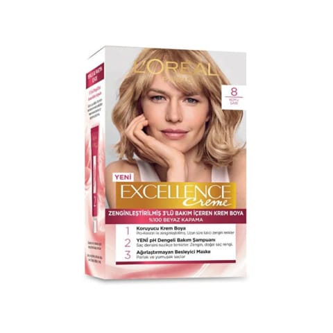 رنگ مو لورآل پاریس Excellence Creme - 8 بلوند تیره