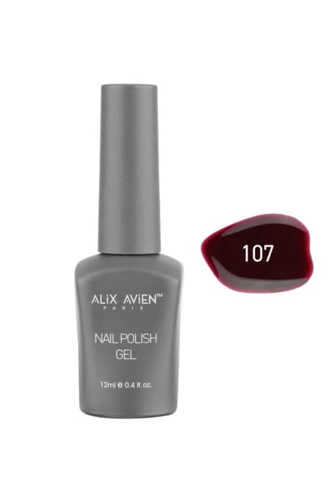 Alix Avien قهوهای قرمز لاک دائمی 107 - ژل لاک با رنگدهی بالا 12 میلیلیتر