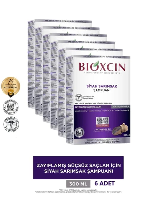 شامپو سیر سیاه Bioxcin 6×300 میلیلیتر