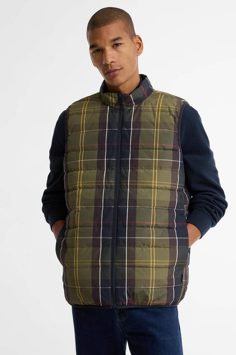 جلیقه پافر برگشتپذیر باربور طرح تارتان TN52 Classic Tartan