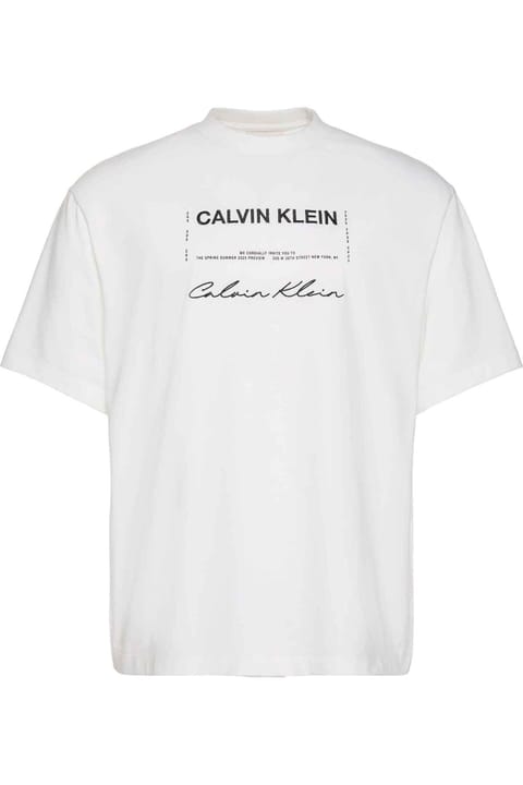 تیشرت سفید مردانه Calvin Klein با لوگوی برند مناسب استفاده روزمره