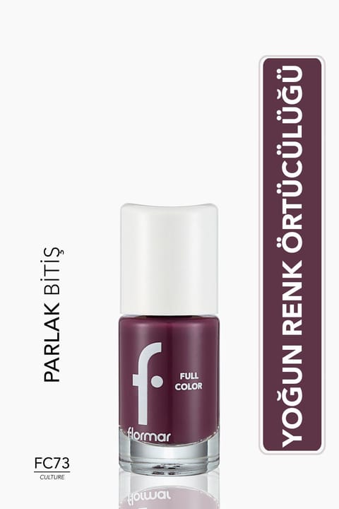 Flormar براق با رنگدهی بالا (بنفش تیره) - Full Color Nail Enamel - FC7...