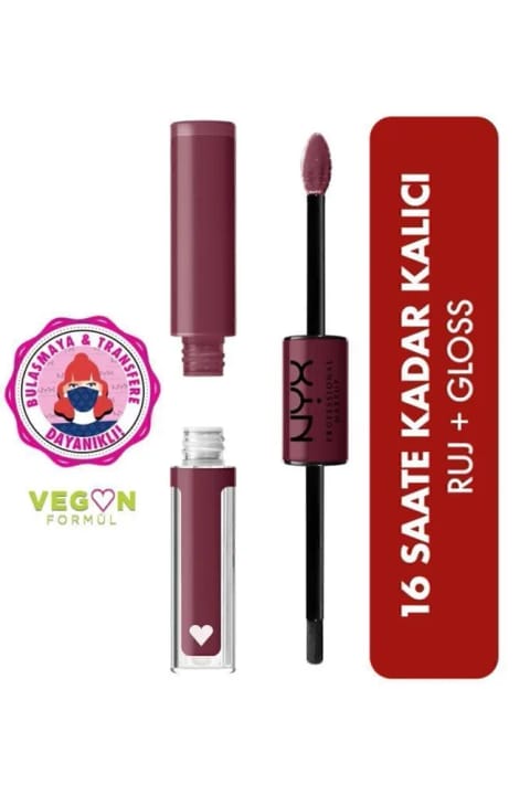 رژ لب براق NYX Professional Makeup Shine Loud High Shine Never Basic
