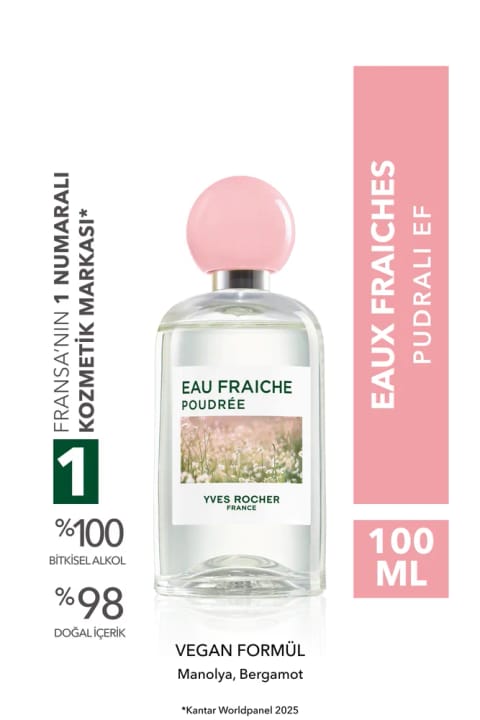 Yves Rocher ادوفرنس پودری Eaux Fraiches - وگان - 100ml