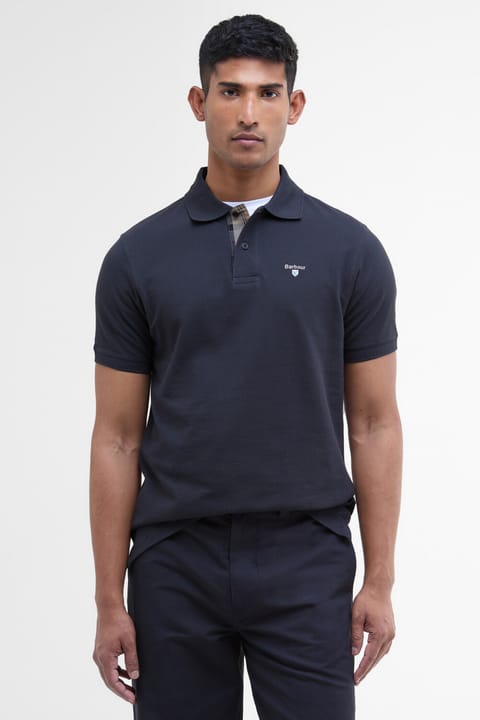 پیراهن پولو یقه پیكه طرح تارتان Barbour مدل NY51 رنگ سرمه‌ای