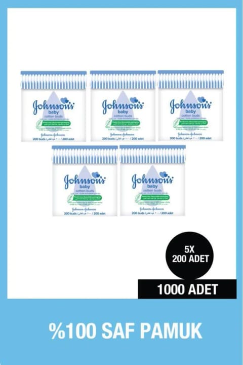 Johnson's Baby گوش پاک‌کن ۲۰۰ عددی بسته ۵ تایی