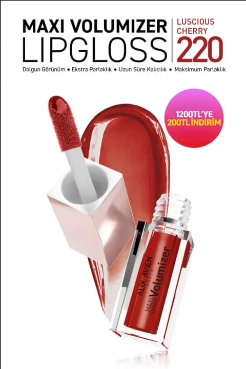 Alix Avien Maxivolumizer Lipgloss 220 - Luscious Cherry - ماندگار و مرطوبکننده