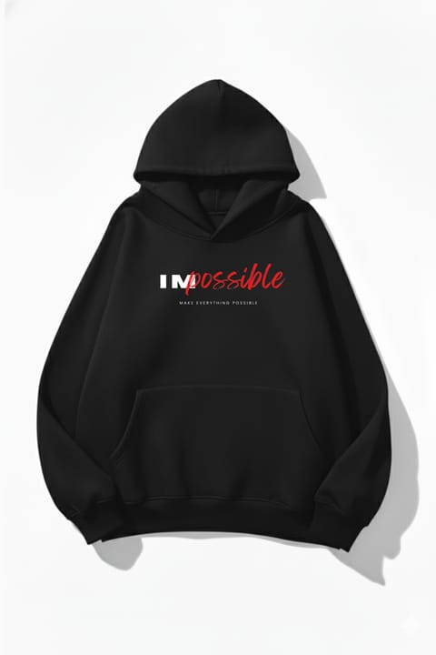 سویشرت اورسایز یونیسکس یوگونتارز طرح Impossible بافت نرم ۳ نخ