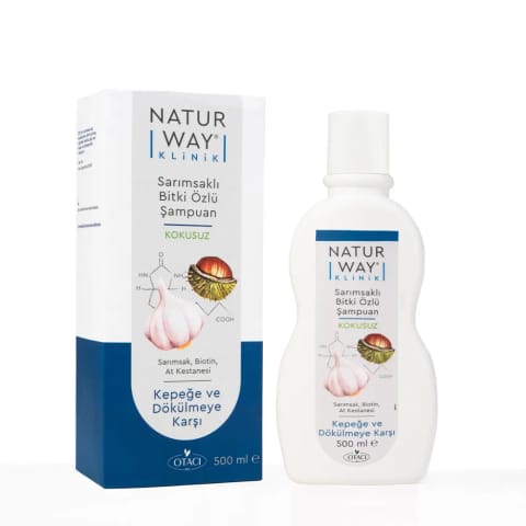 شامپو ضد شوره و ضد ریزش مو سیر Otacı Naturway 500 میلیلیتر