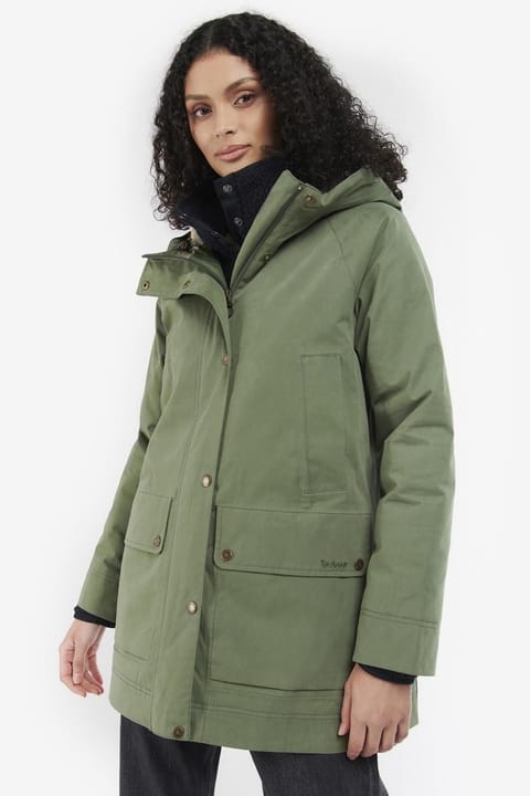 کاپشن ضدآب زمستانی Barbour Beadnell GN52 رنگ Moss Stone-Ancient