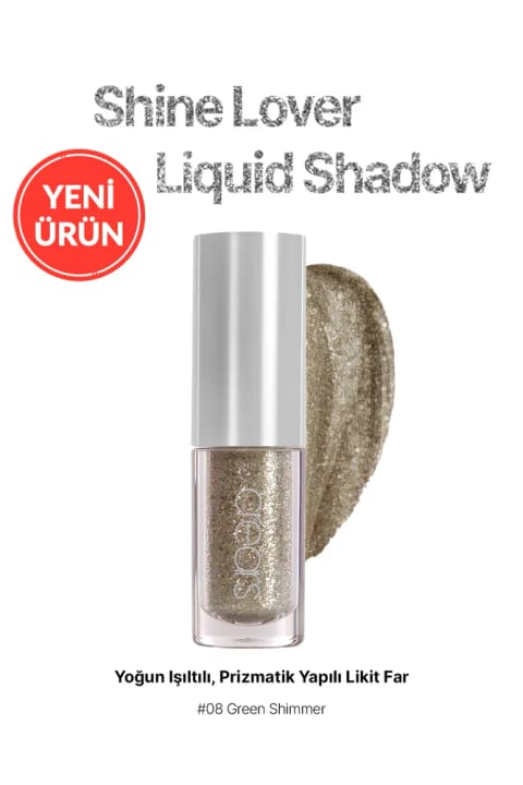 Cre'ars سایه مایع درخشان و منشوری Shine Lover Liquid Shadow — 08 Green Shimmer