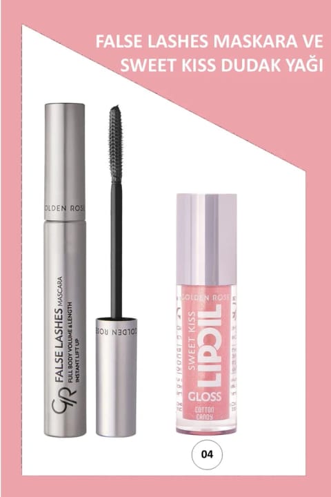 Golden Rose False Lashes مژه مصنوعی حجم دهنده و Sweet Kiss براق کننده لب میوه ای