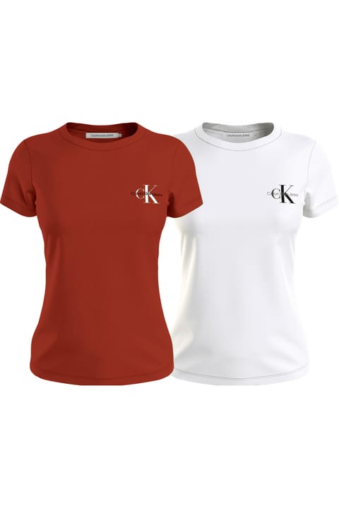 تی‌شرت Calvin Klein زنانه با لوگو، پنبه ارگانیک، مناسب روزمره، سفید-...